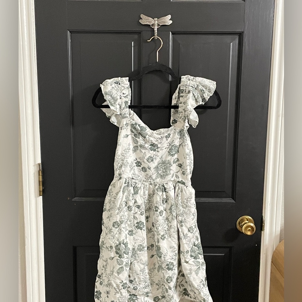 ( SOLD) Floral White and Green women’s dress